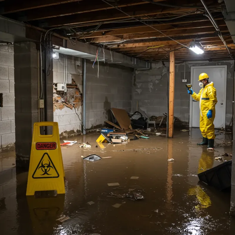 Flooded Basement Electrical Hazard in Auburn, WA Property